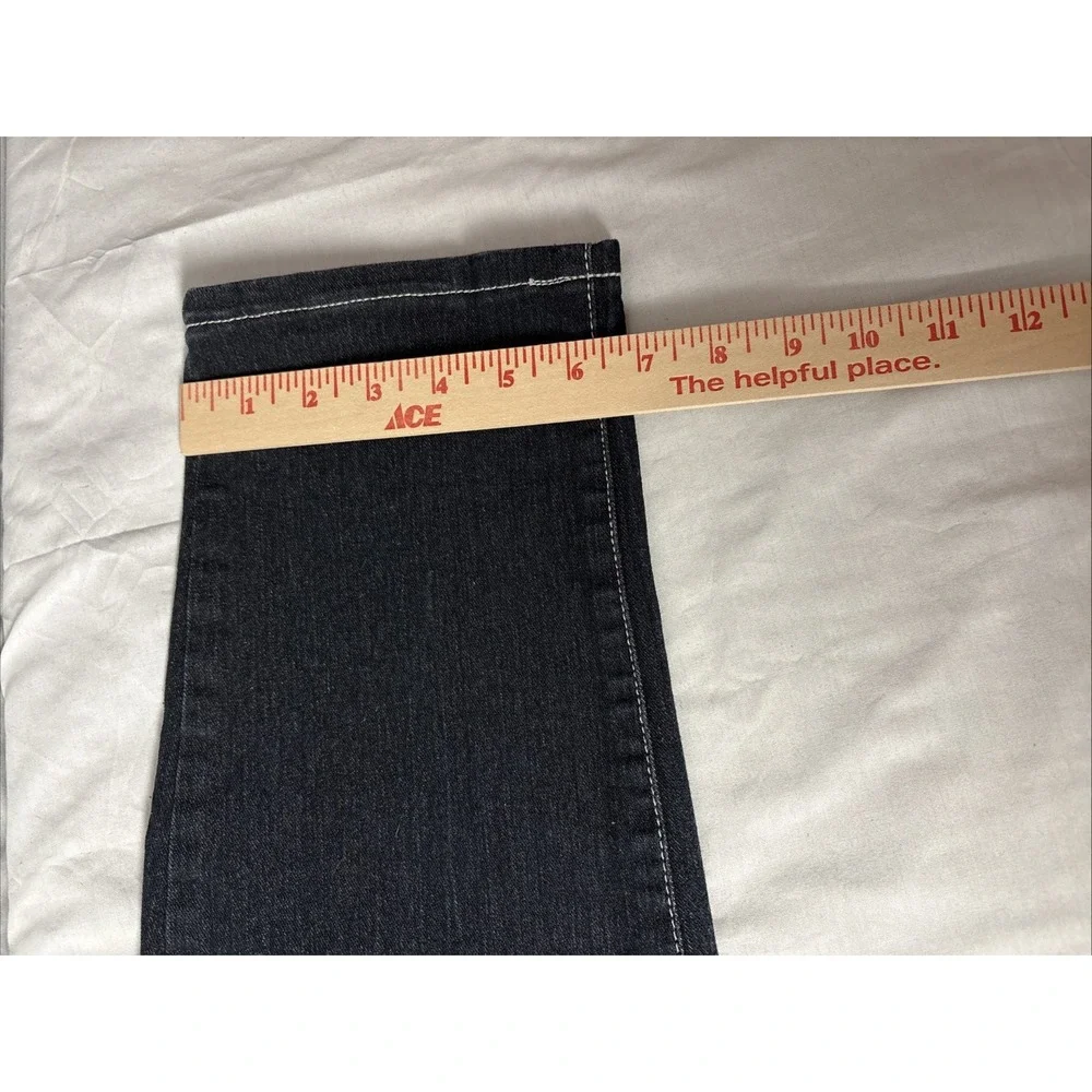 Qias Stitch - Jeans Women's Size 20 Black Denim Straight Leg Embroidery 40x30